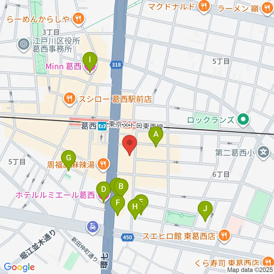 葛西Clioピアノ教室周辺のホテル一覧地図