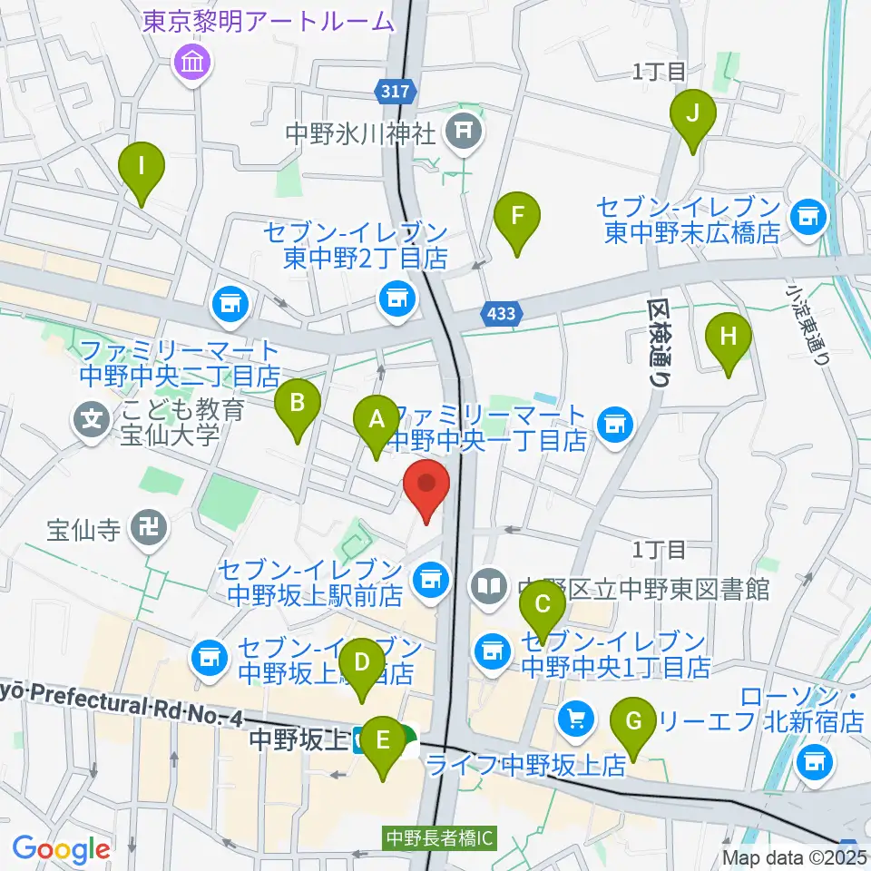 D,IOS中野坂上スタジオ周辺のホテル一覧地図