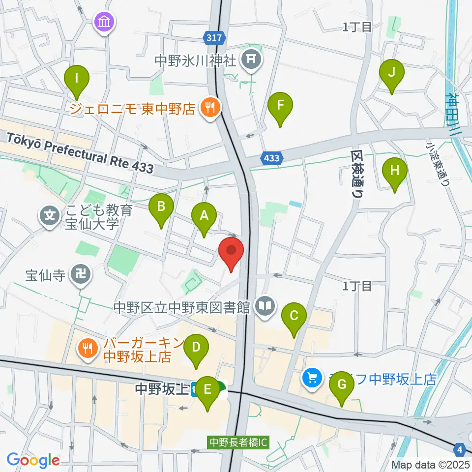 D,IOS中野坂上スタジオ周辺のホテル一覧地図