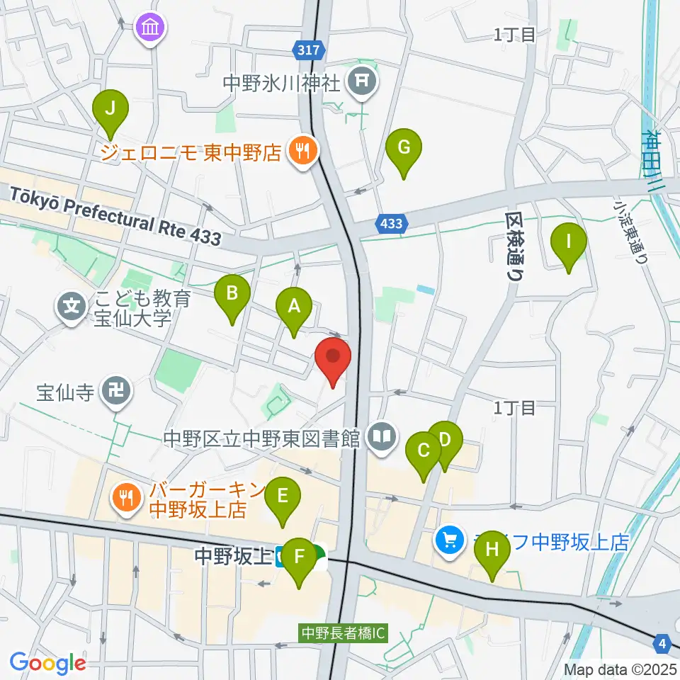 D,IOS中野坂上スタジオ周辺のホテル一覧地図