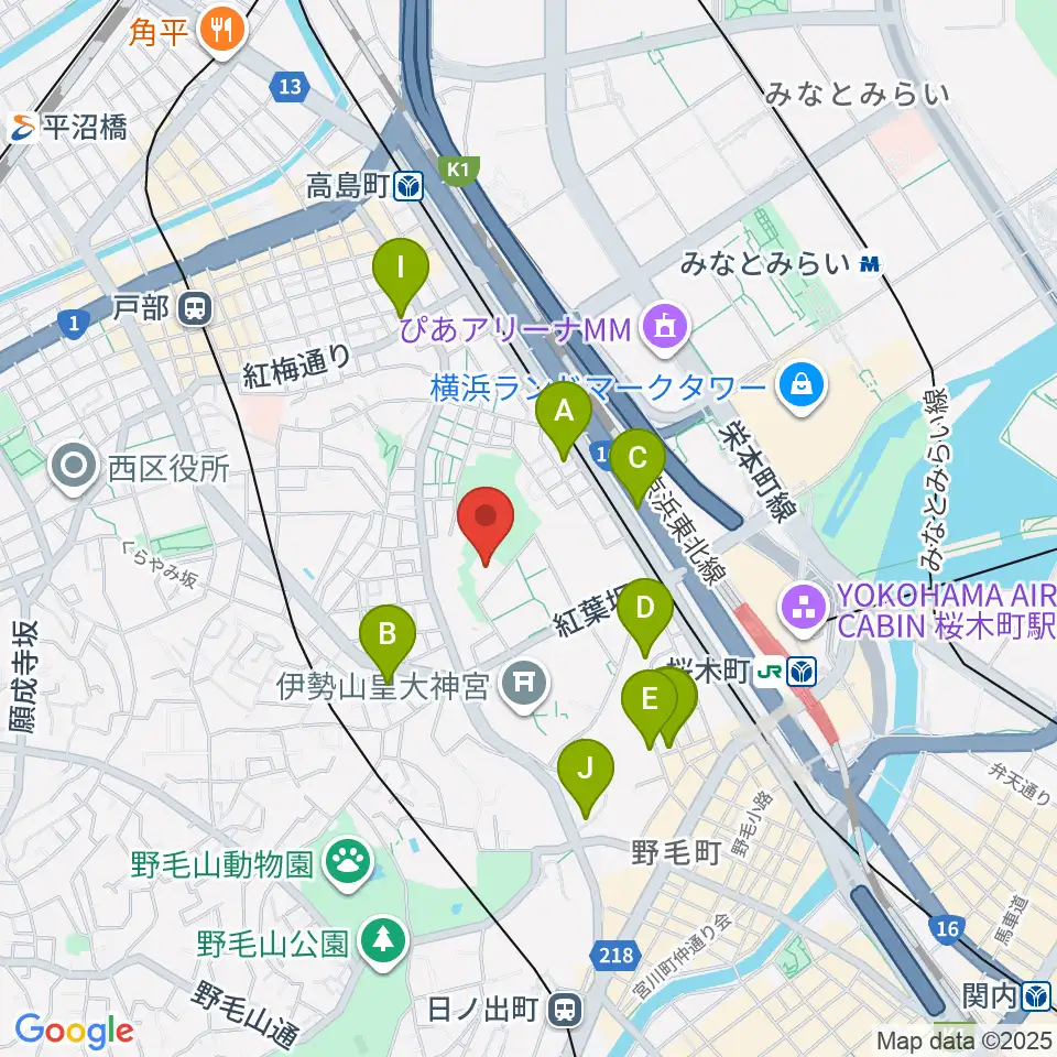 横浜能楽堂周辺のホテル一覧地図