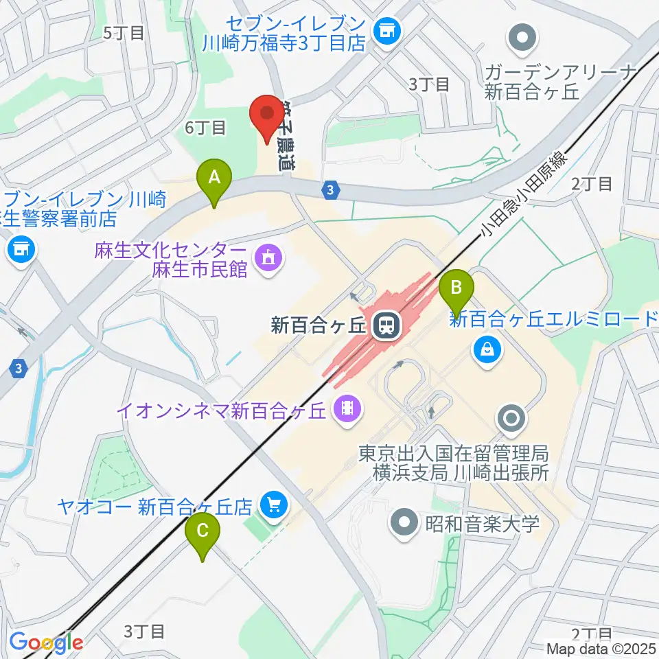川崎市アートセンター周辺のホテル一覧地図