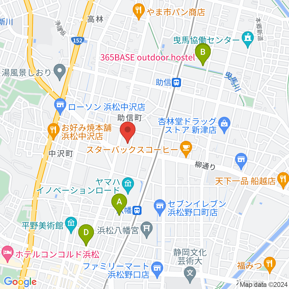 浜松中央センター ヤマハミュージック周辺のホテル一覧地図