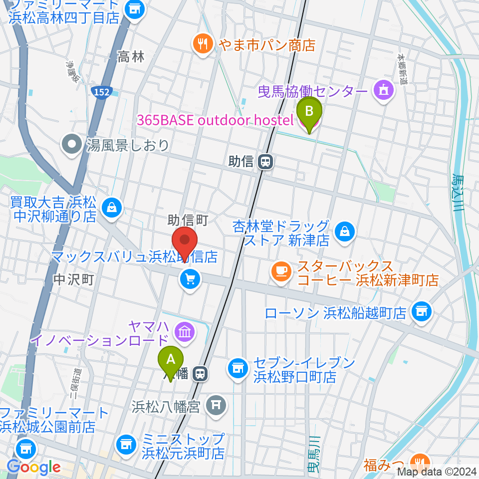 浜松中央センター ヤマハミュージック周辺のホテル一覧地図