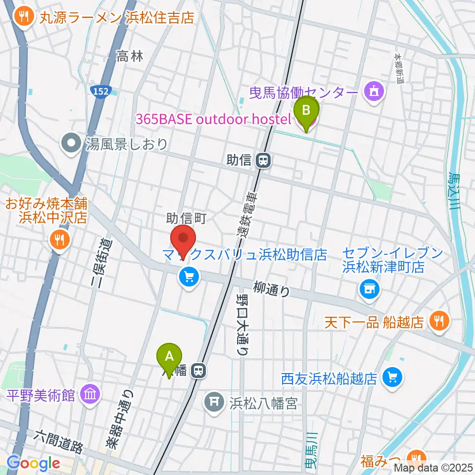 浜松中央センター ヤマハミュージック周辺のホテル一覧地図