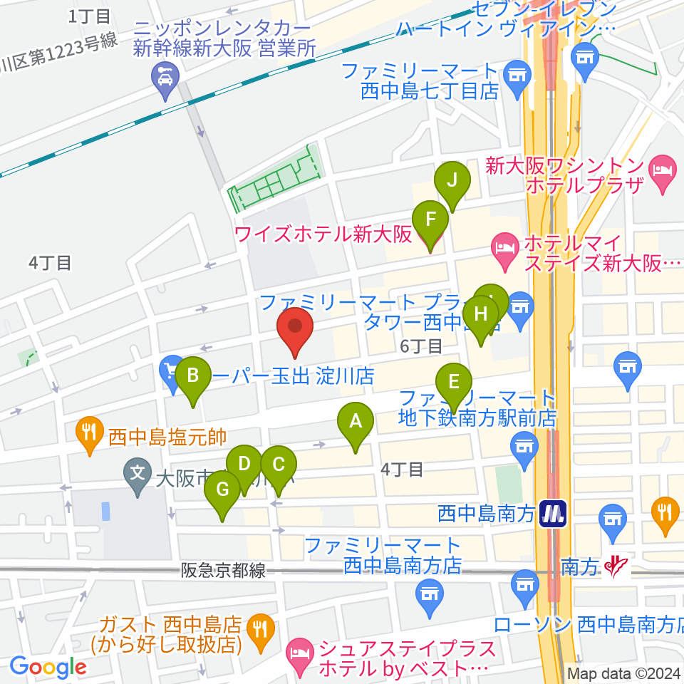 アトリエアルファ 木管楽器専門店周辺のホテル一覧地図