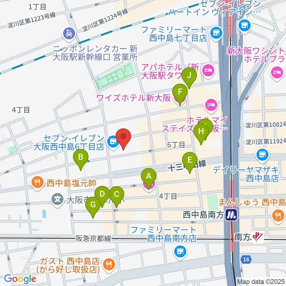 アトリエアルファ 木管楽器専門店周辺のホテル一覧地図