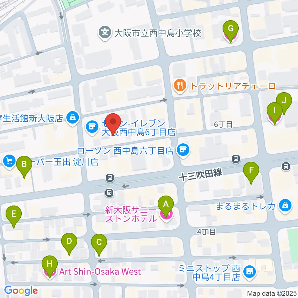 アトリエアルファ 木管楽器専門店周辺のホテル一覧地図
