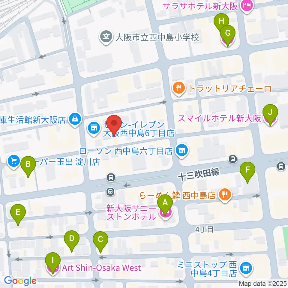 アトリエアルファ 木管楽器専門店周辺のホテル一覧地図