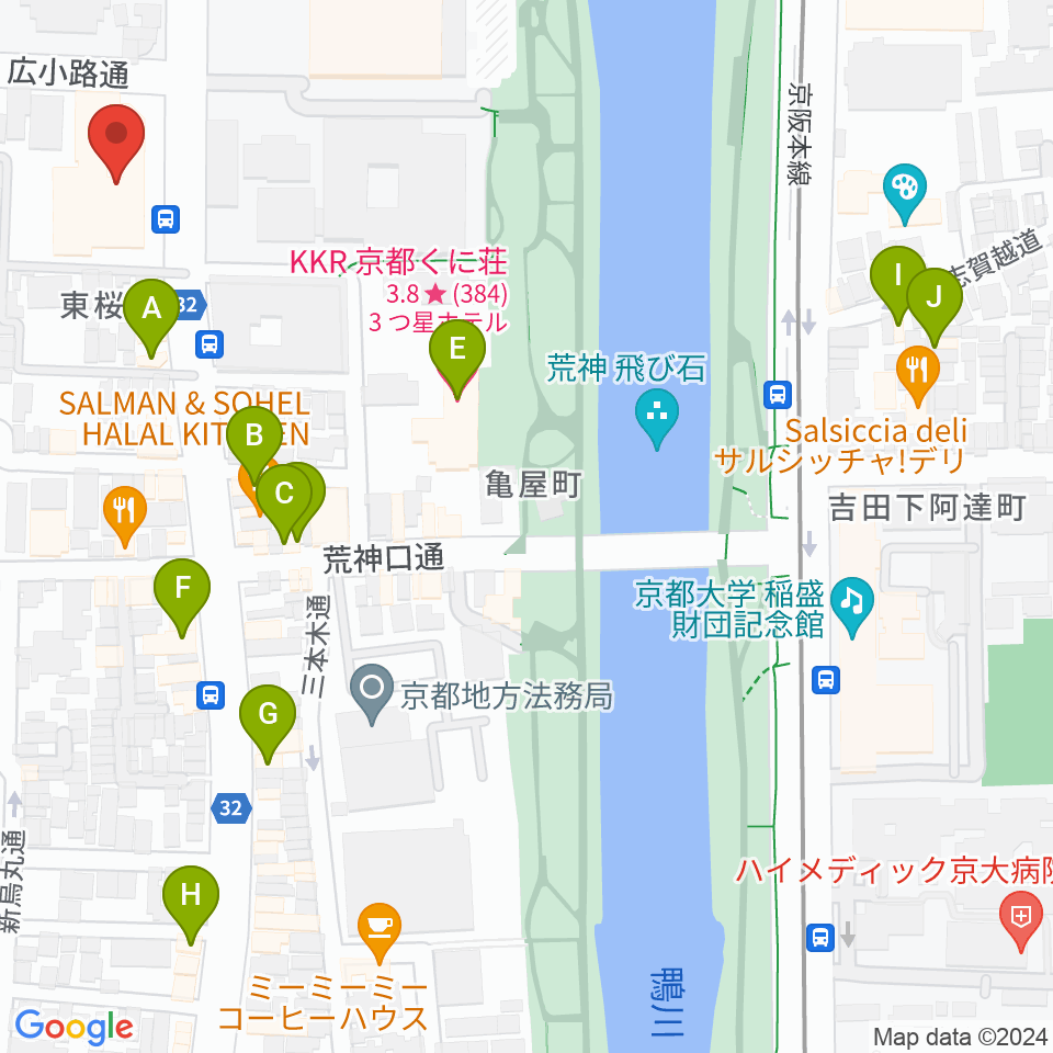 京都府立文化芸術会館周辺のホテル一覧地図