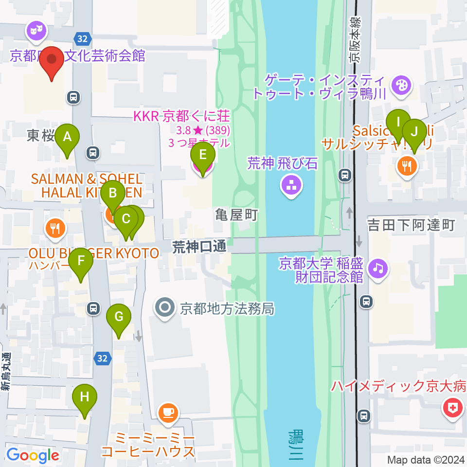 京都府立文化芸術会館周辺のホテル一覧地図