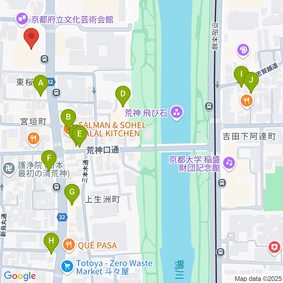 京都府立文化芸術会館周辺のホテル一覧地図