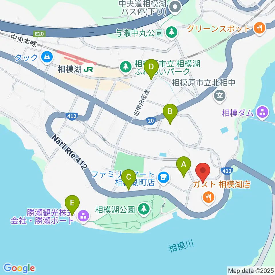 相模湖交流センター周辺のホテル一覧地図