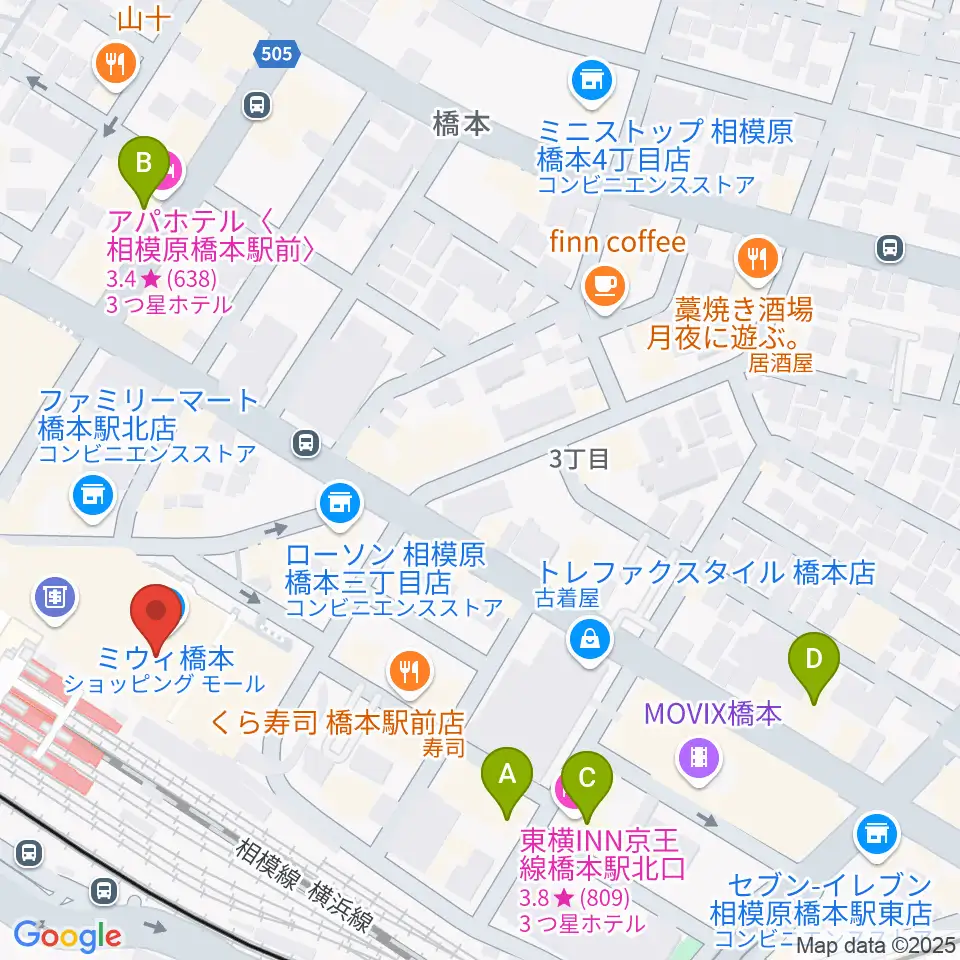 杜のホールはしもと周辺のホテル一覧地図