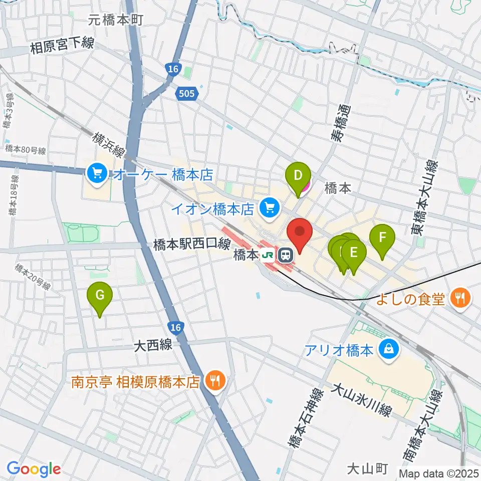 杜のホールはしもと周辺のホテル一覧地図