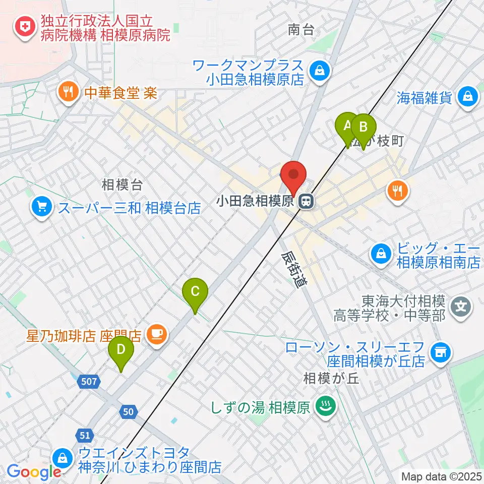 おださがプラザ周辺のホテル一覧地図