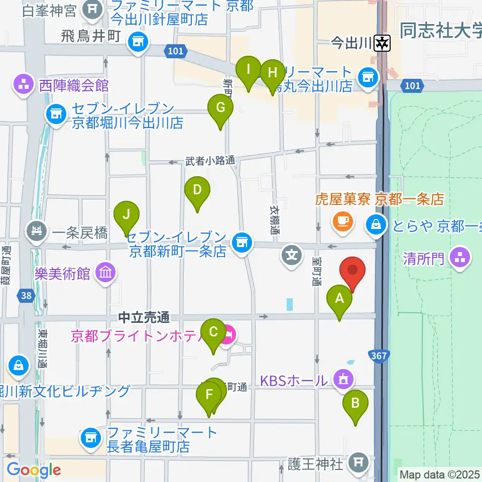 京都府立府民ホールアルティ周辺のホテル一覧地図