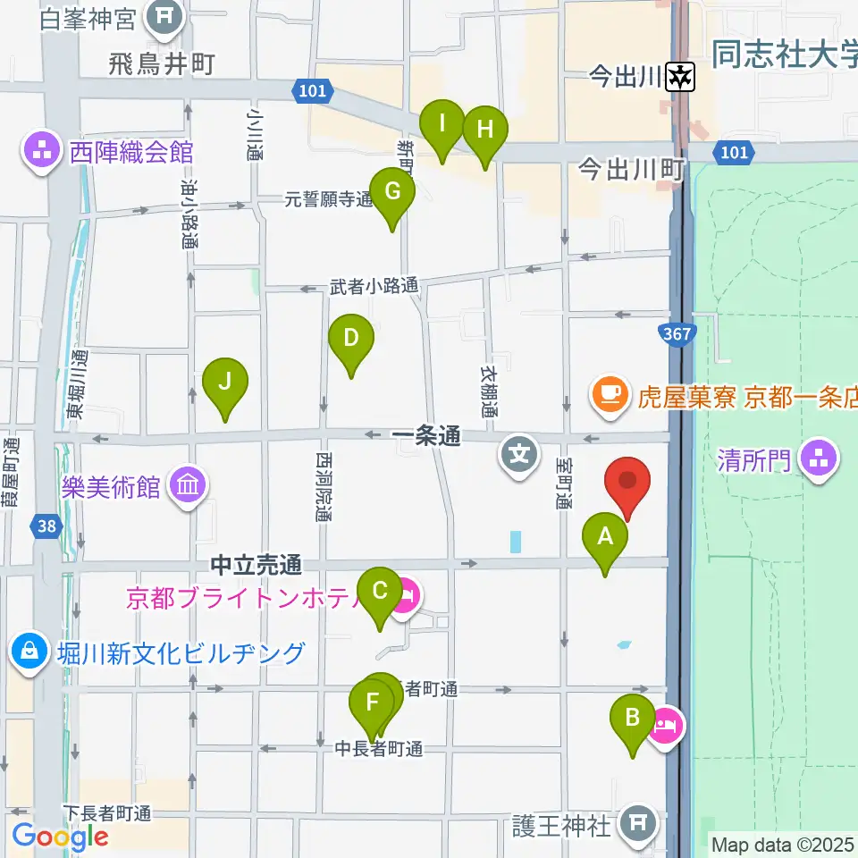 京都府立府民ホールアルティ周辺のホテル一覧地図
