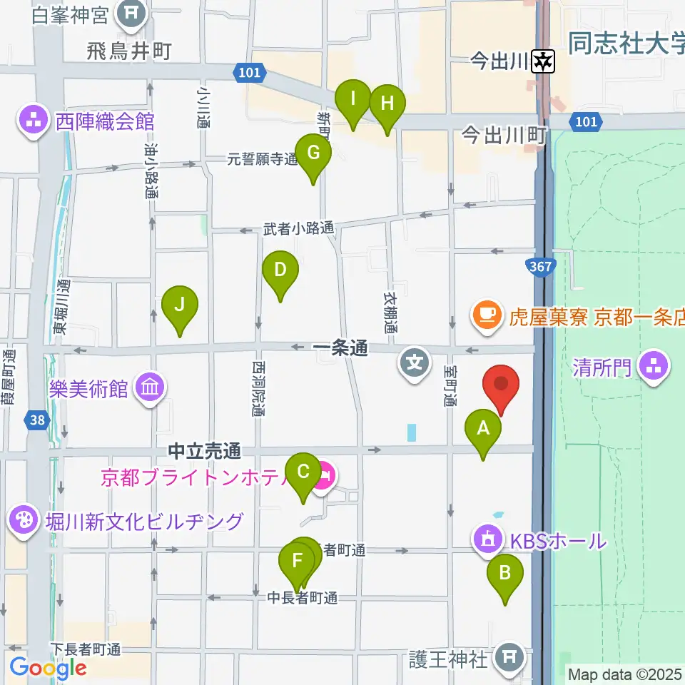 京都府立府民ホールアルティ周辺のホテル一覧地図