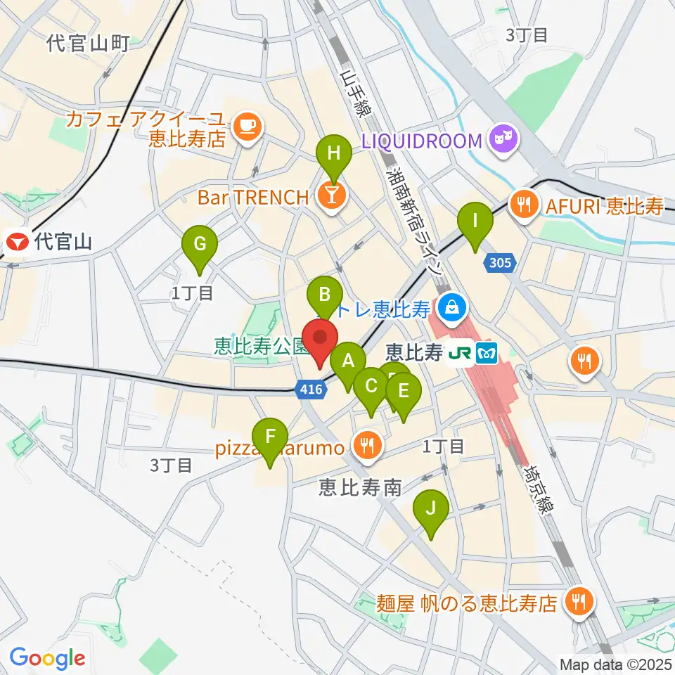 ドルフィンギターズ東京店周辺のホテル一覧地図