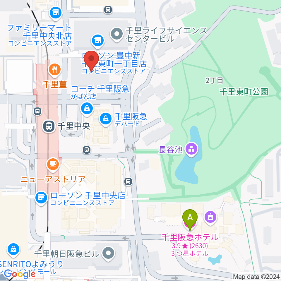 千里中央センター ヤマハミュージック周辺のホテル一覧地図