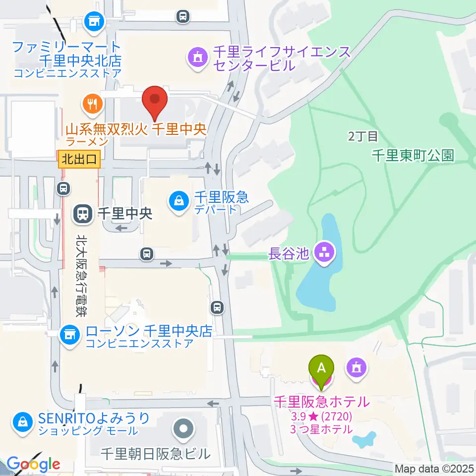 千里中央センター ヤマハミュージック周辺のホテル一覧地図