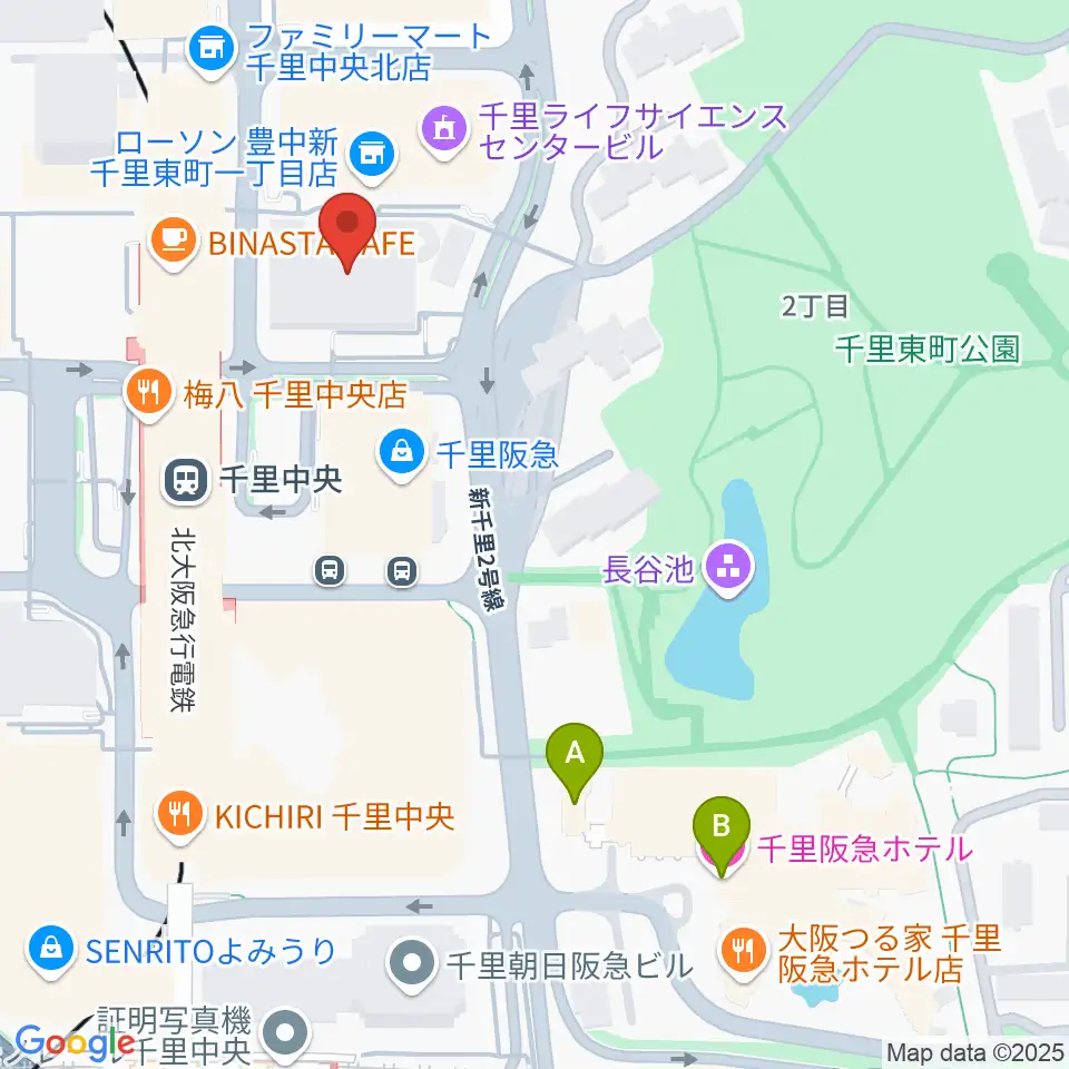 千里中央センター ヤマハミュージック周辺のホテル一覧地図