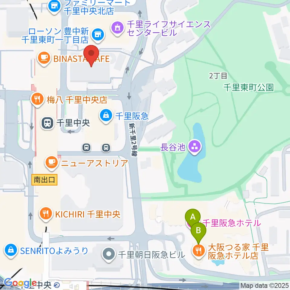 千里中央センター ヤマハミュージック周辺のホテル一覧地図