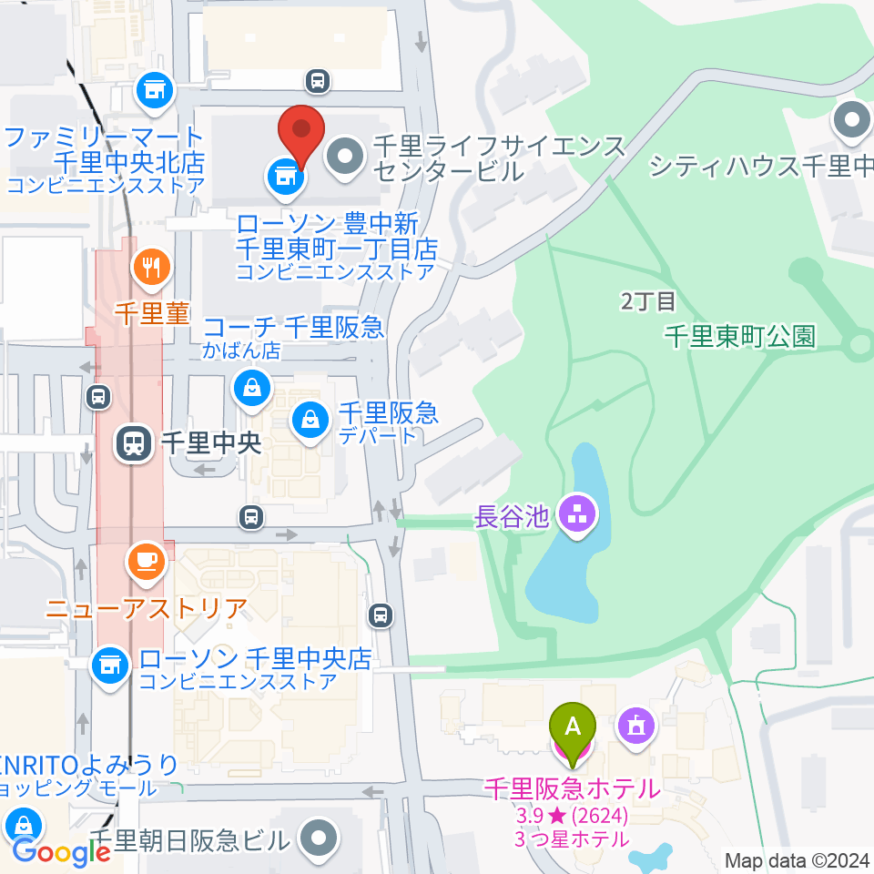 ミュージックサロン千里 ヤマハミュージック周辺のホテル一覧地図
