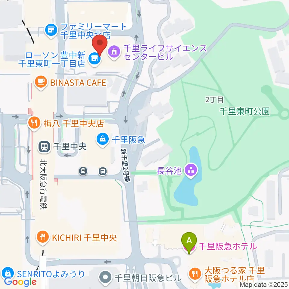 ミュージックサロン千里 ヤマハミュージック周辺のホテル一覧地図