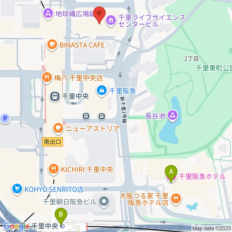 ミュージックサロン千里 ヤマハミュージック周辺のホテル一覧地図