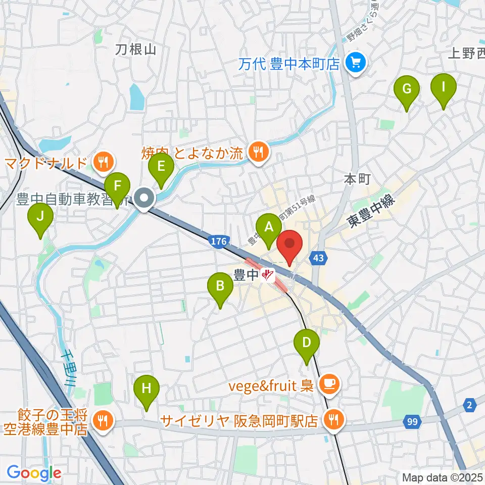 アミューズ豊中 ヤマハミュージック周辺のホテル一覧地図