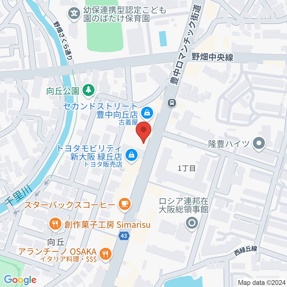 緑丘センター ヤマハミュージック周辺のホテル一覧地図