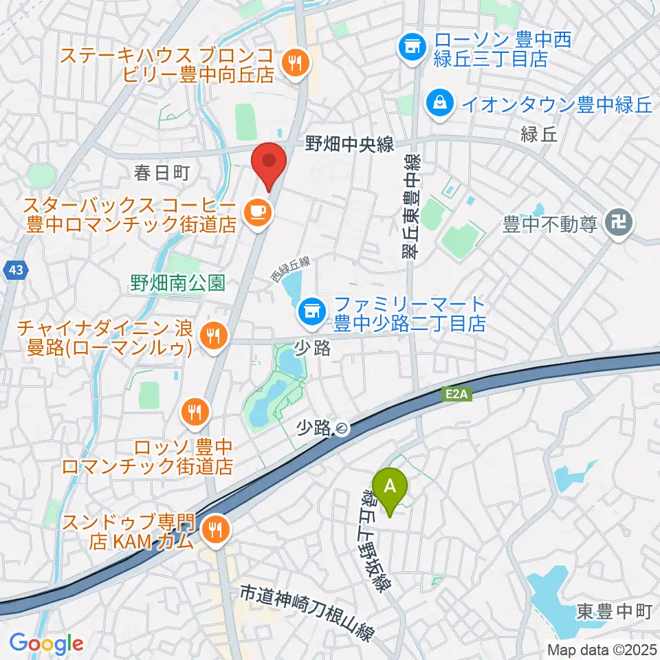 緑丘センター ヤマハミュージック周辺のホテル一覧地図