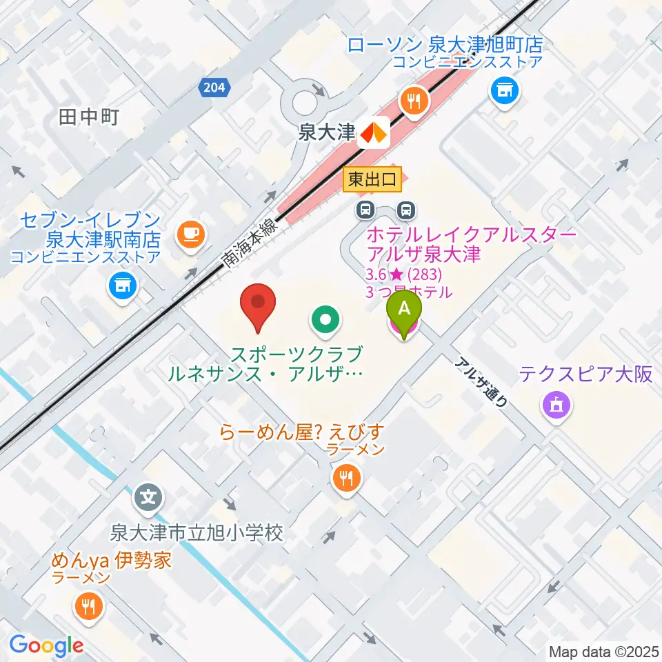 アルザ泉大津センター ヤマハミュージック周辺のホテル一覧地図