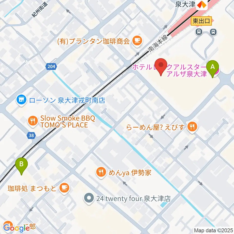 アルザ泉大津センター ヤマハミュージック周辺のホテル一覧地図