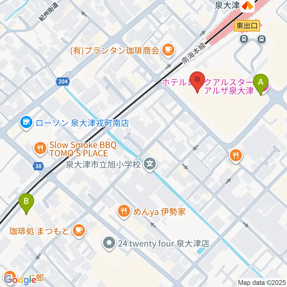 アルザ泉大津センター ヤマハミュージック周辺のホテル一覧地図