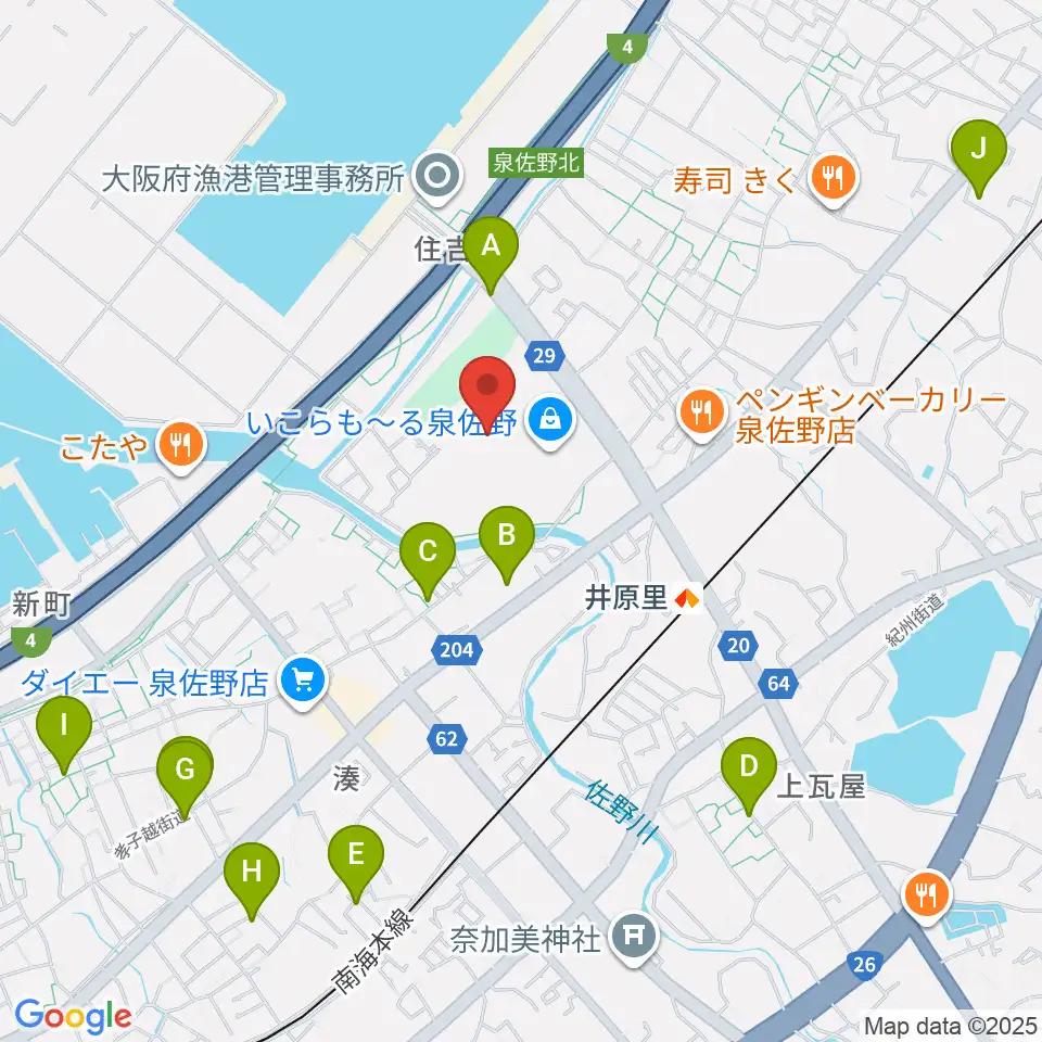 ミュージックセンター泉佐野 ヤマハミュージック周辺のホテル一覧地図