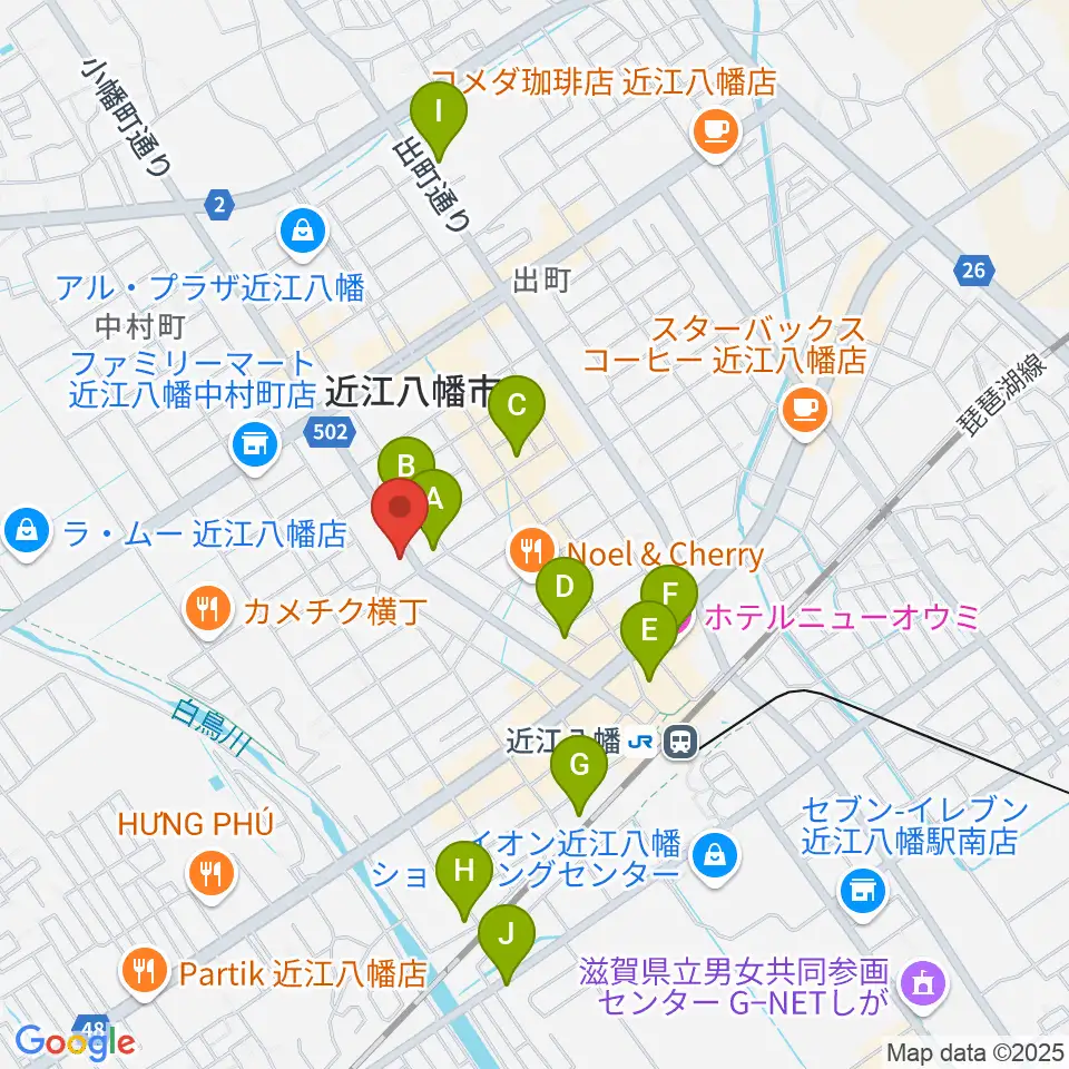 石岡楽器周辺のホテル一覧地図