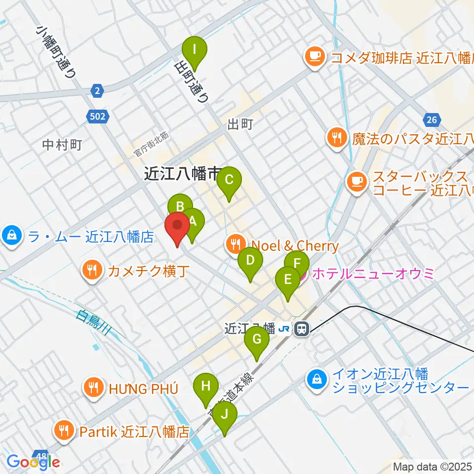 石岡楽器周辺のホテル一覧地図
