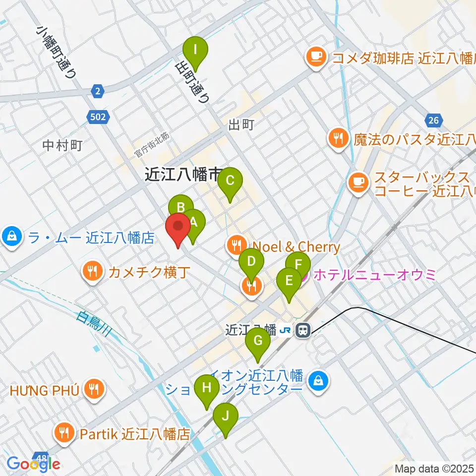 石岡楽器周辺のホテル一覧地図