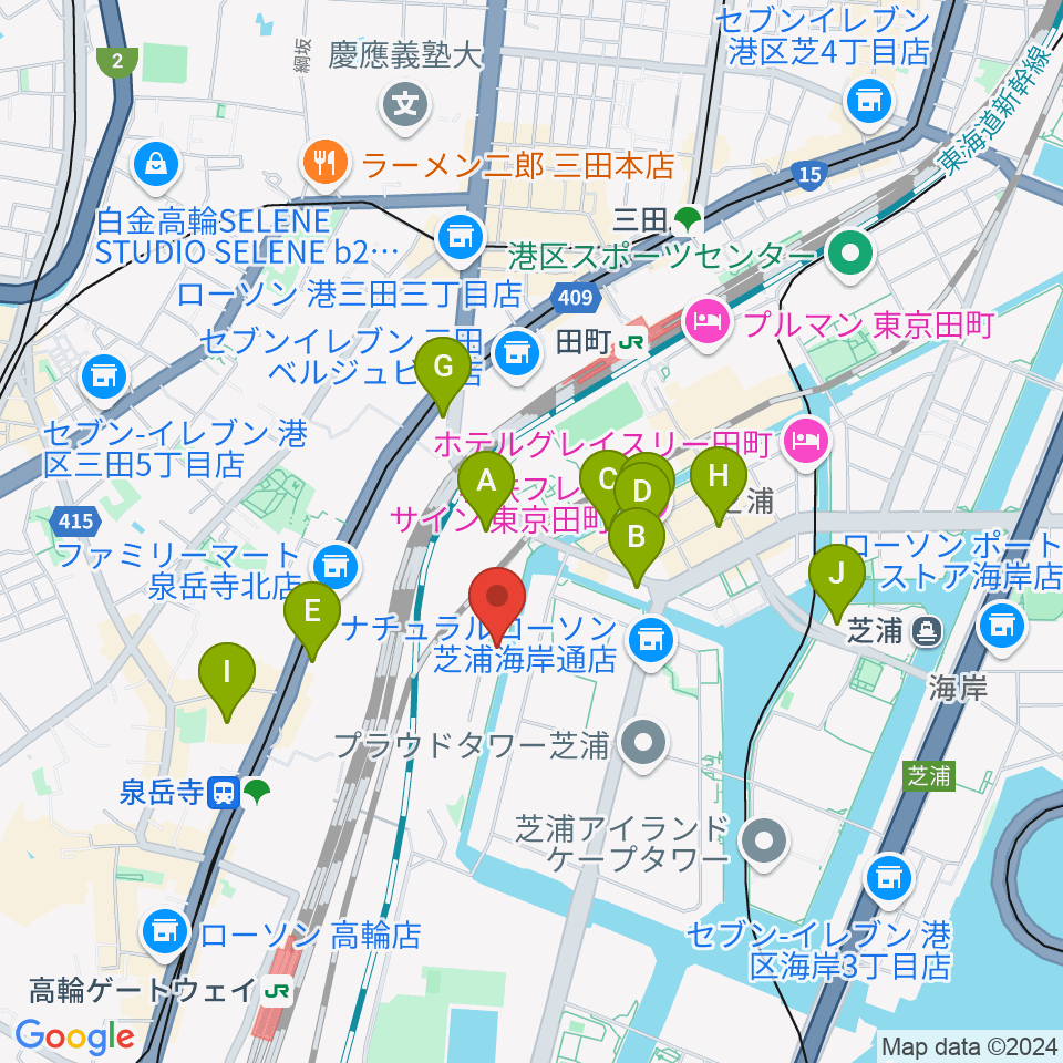 広野音楽教室周辺のホテル一覧地図