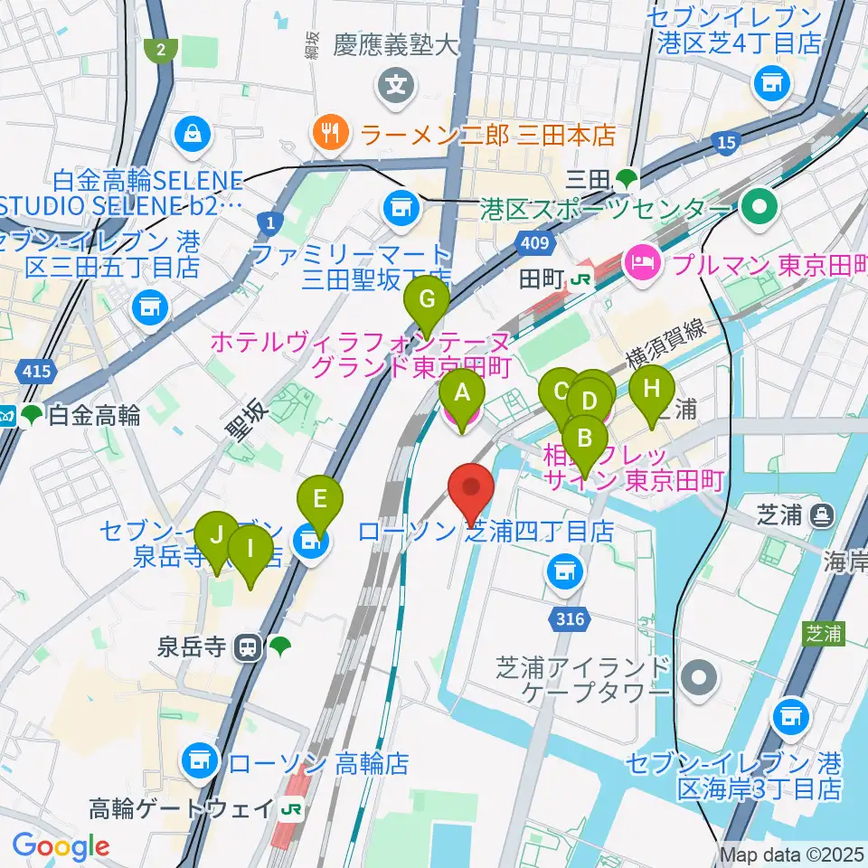 広野音楽教室周辺のホテル一覧地図