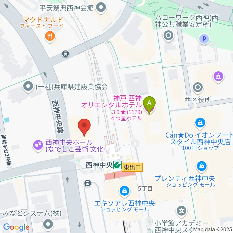 西神中央センター ヤマハミュージック周辺のホテル一覧地図