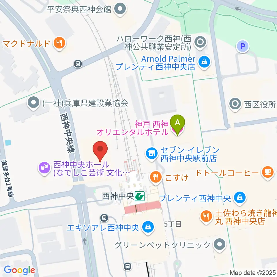 西神中央センター ヤマハミュージック周辺のホテル一覧地図
