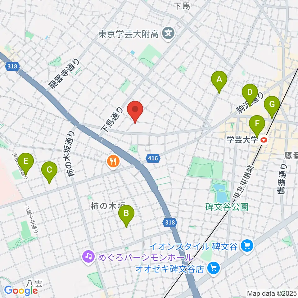 アウラ音楽院 学芸大学教室周辺のホテル一覧地図