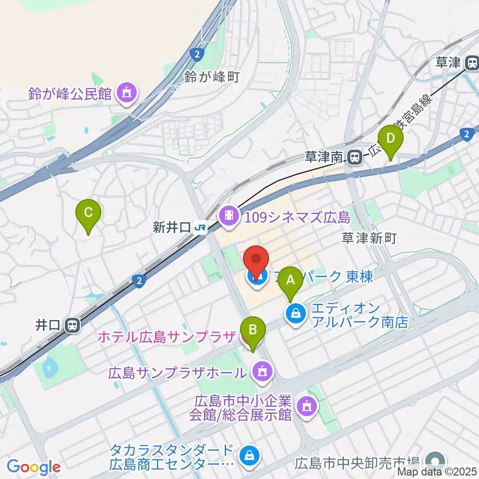 アルパークセンター ヤマハミュージック周辺のホテル一覧地図