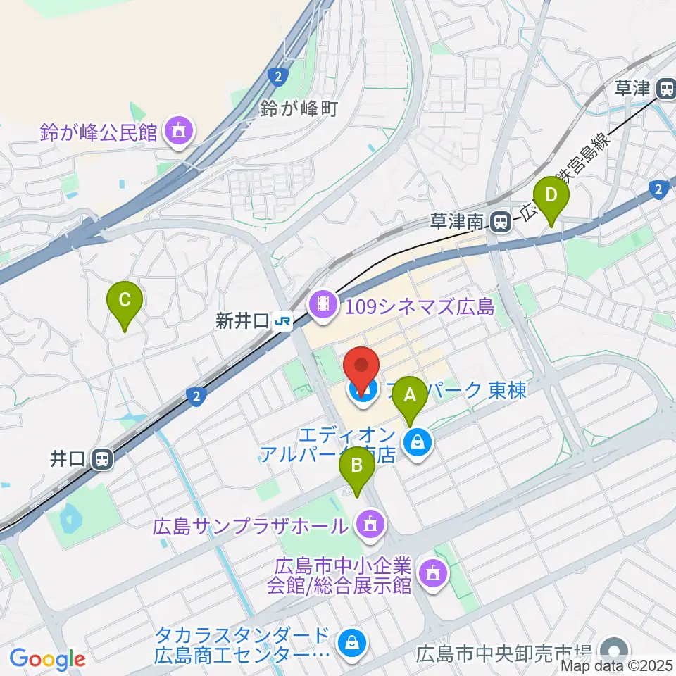 アルパークセンター ヤマハミュージック周辺のホテル一覧地図