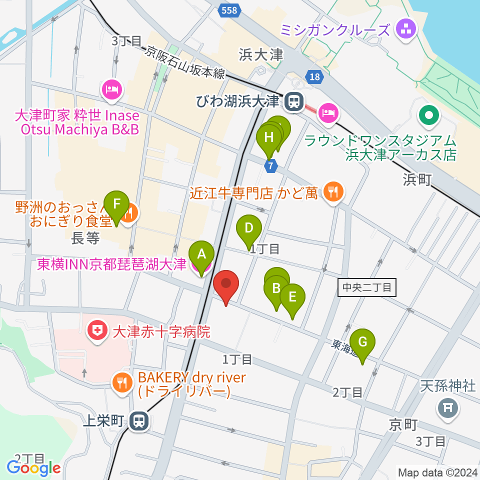 レインボーミュージックスクール周辺のホテル一覧地図