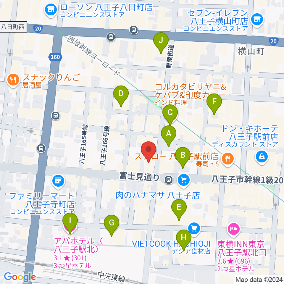 スタジオムジカ周辺のホテル一覧地図